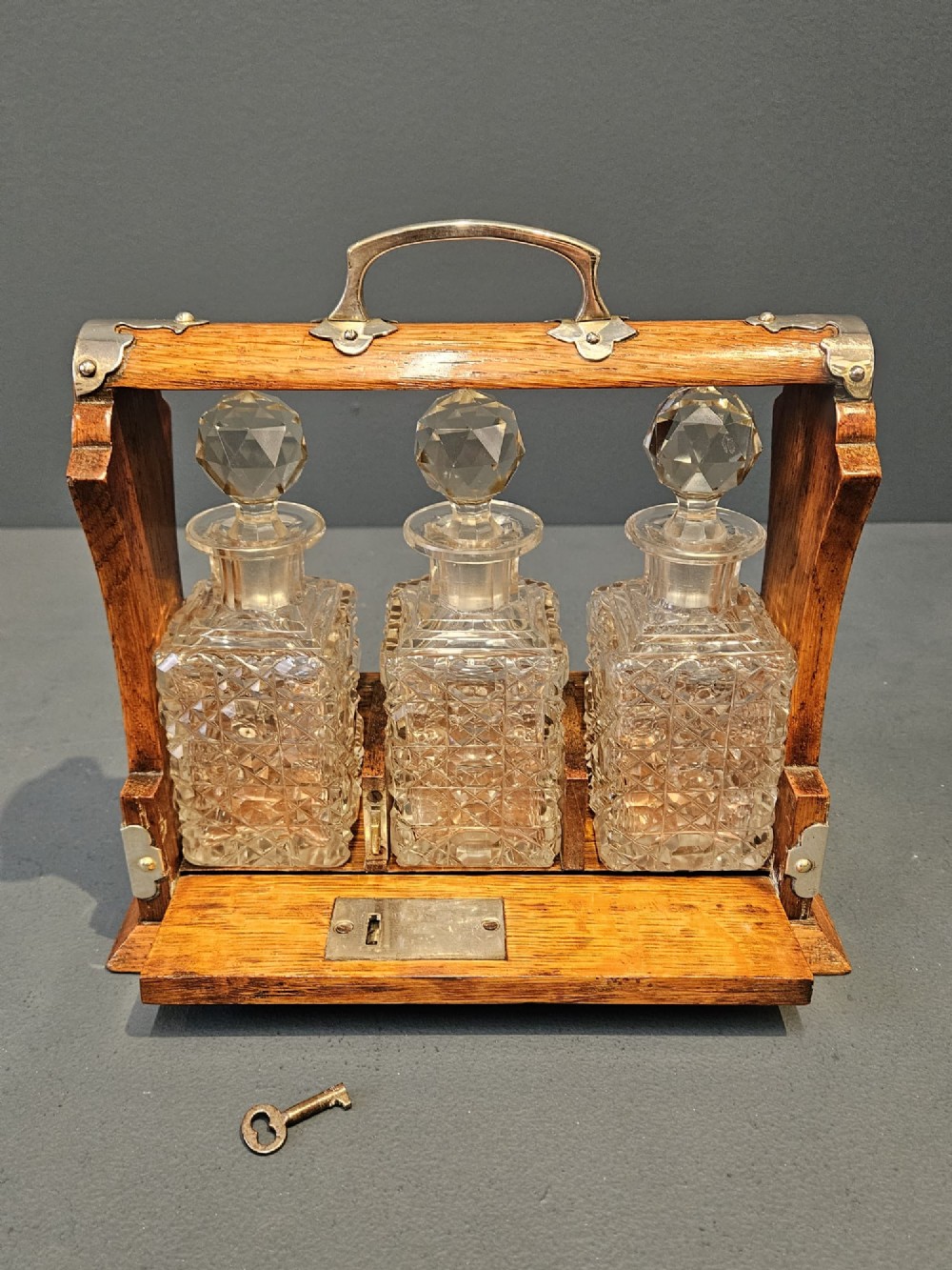 Victorian Three Bottle Liqueur Tantalus View IV