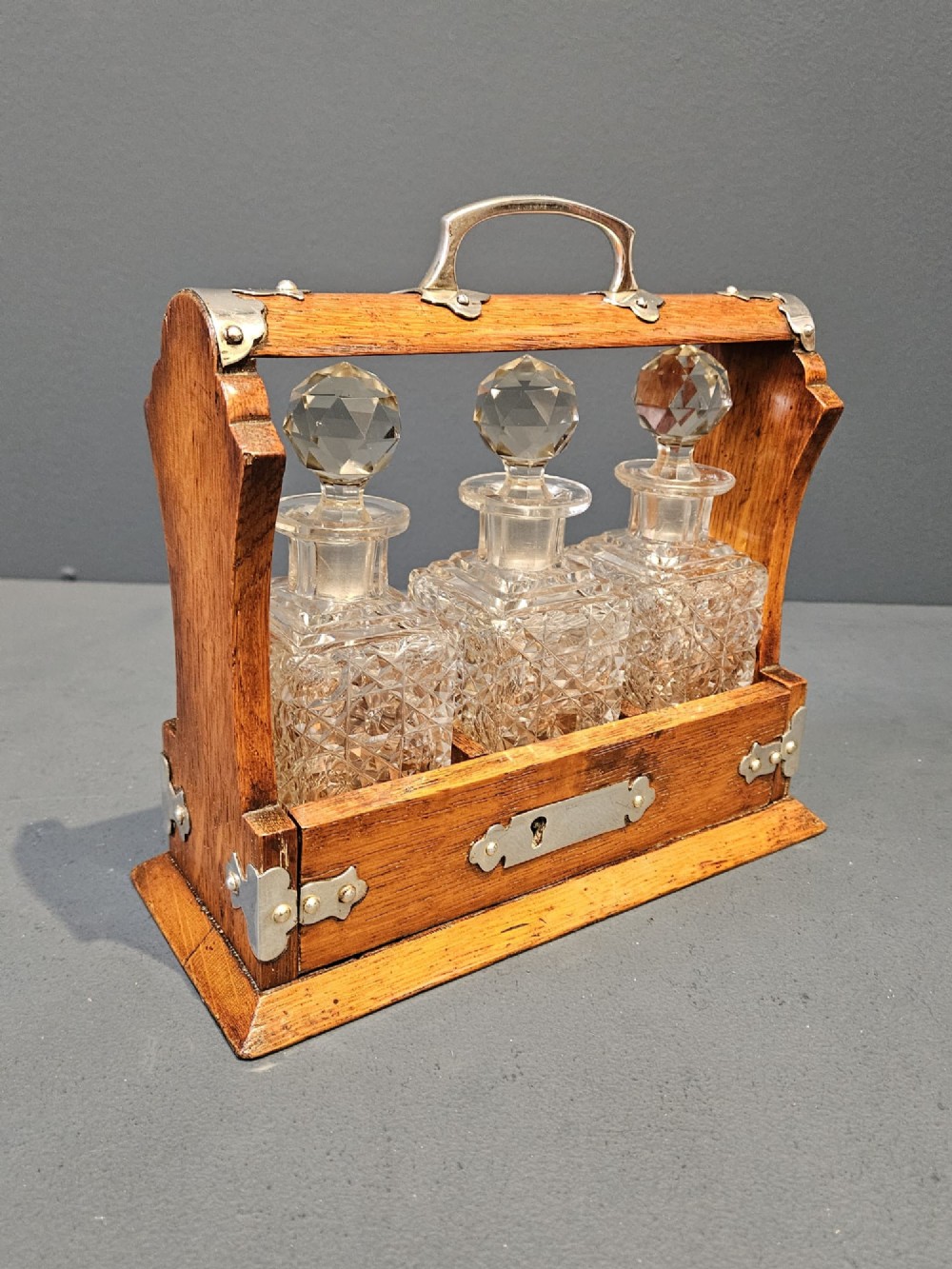 Victorian Three Bottle Liqueur Tantalus View VI