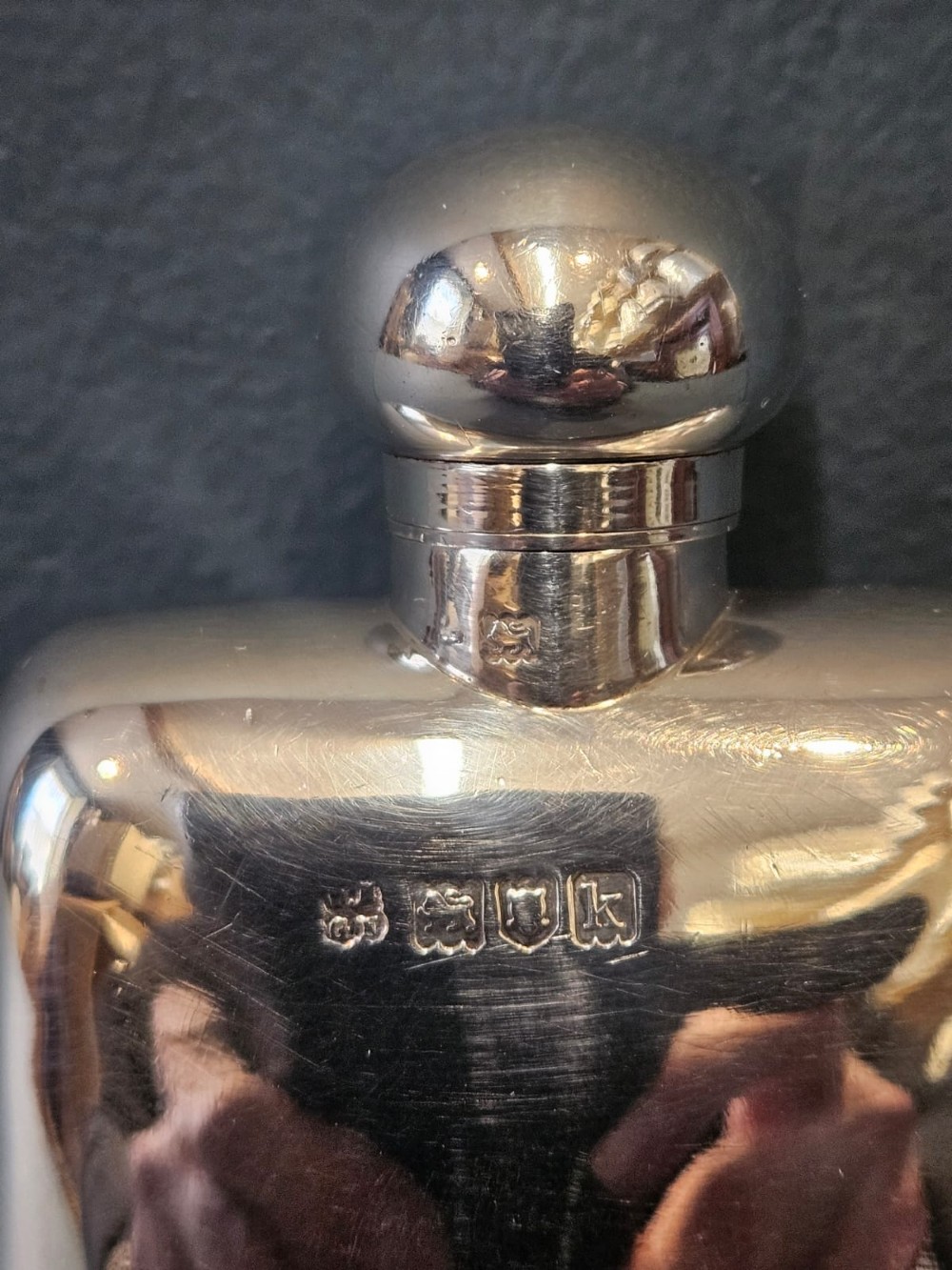 Silver Edwardian Hip Flask View II