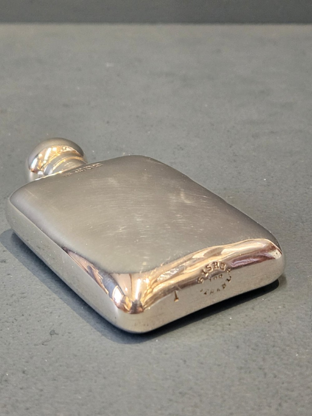 Silver Edwardian Hip Flask View III