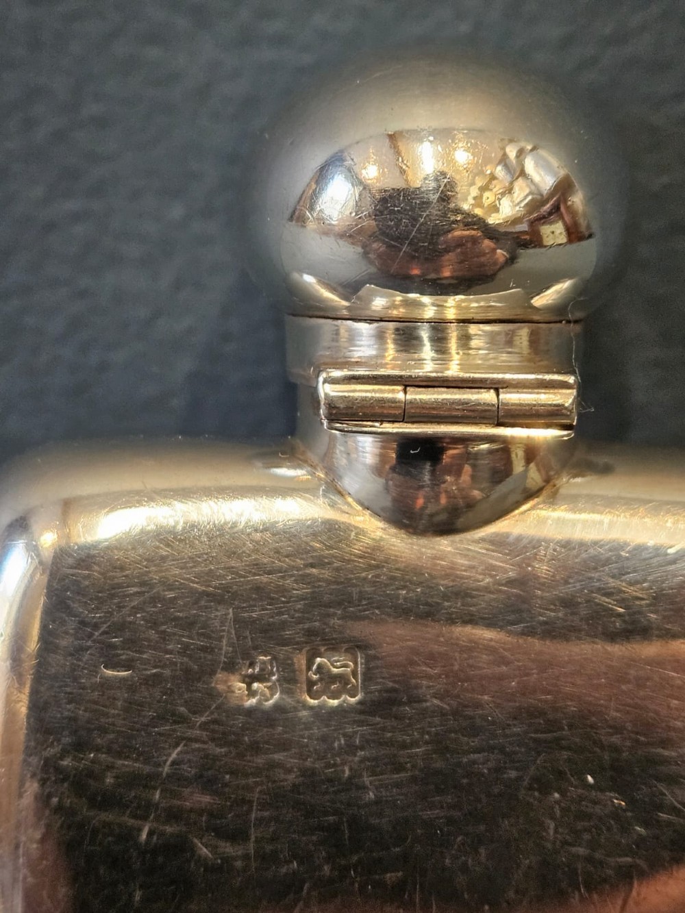 Silver Edwardian Hip Flask View V