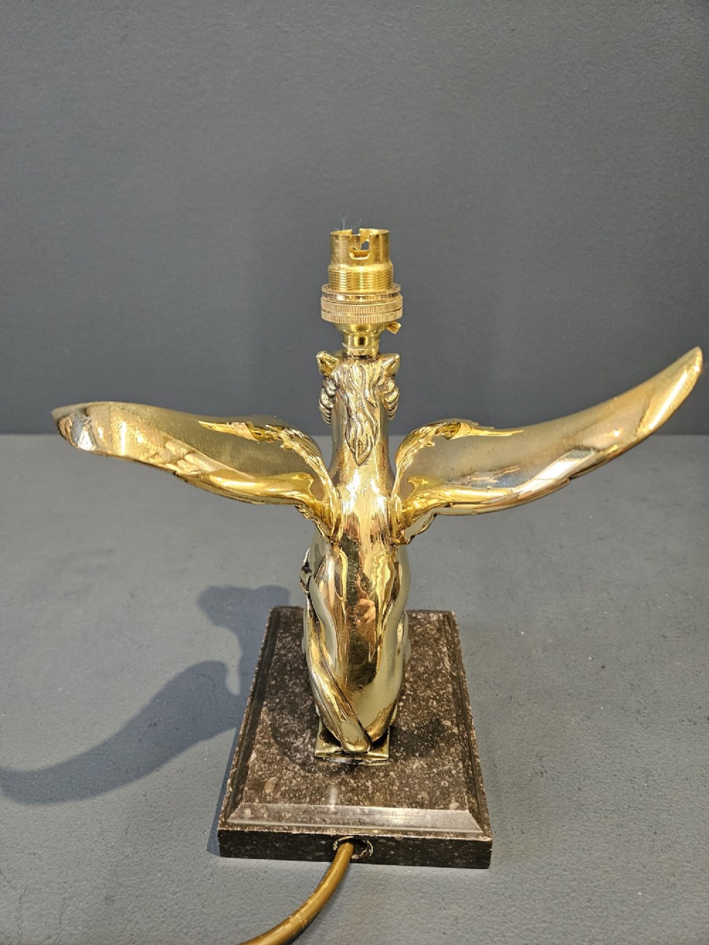 Edwardian Winged Lion Brass Table Lamp View VII