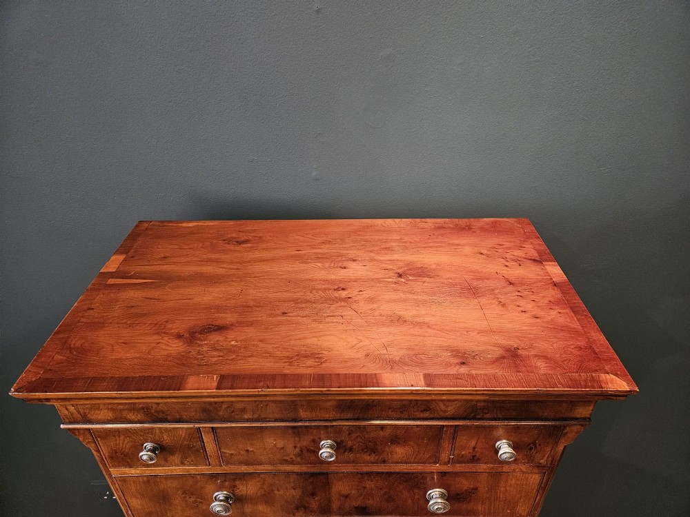 Fine Quality Edwardian Small Proportion Yew Wood Chest on Chest View III