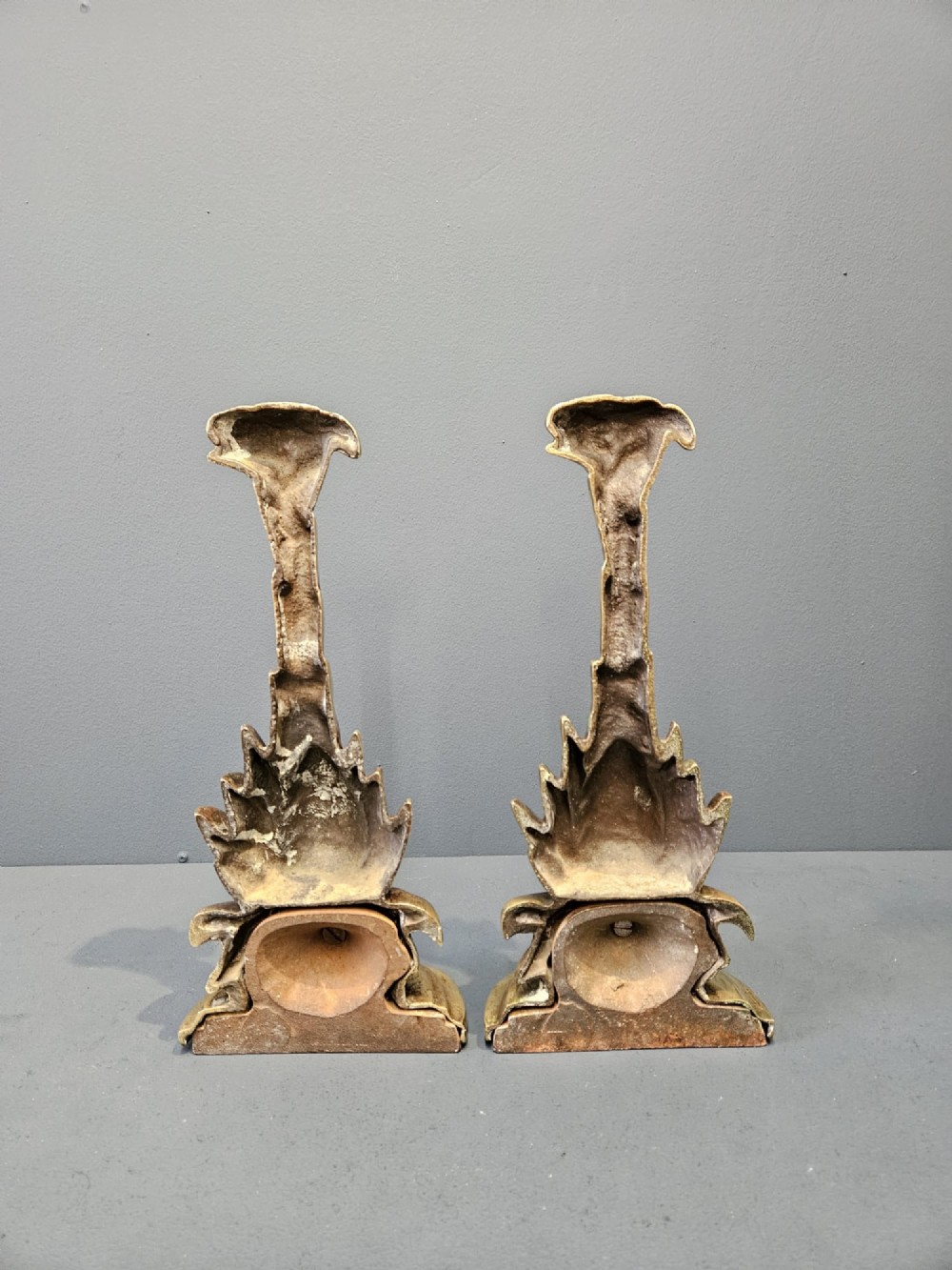 Matching Pair of Regency Brass Pineapple Door Stops View III