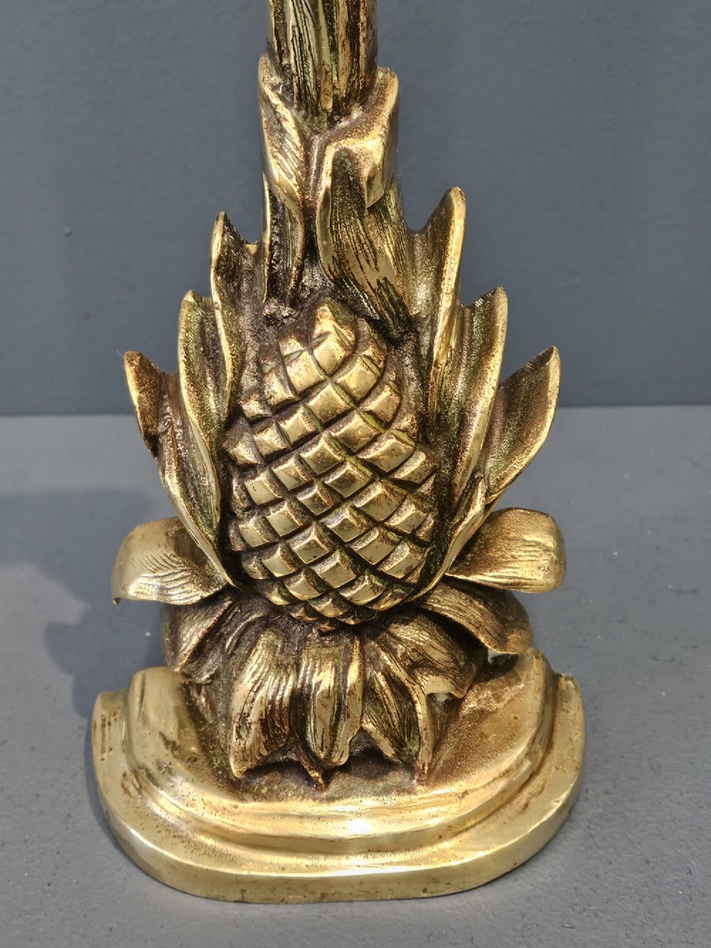 Matching Pair of Regency Brass Pineapple Door Stops View IV