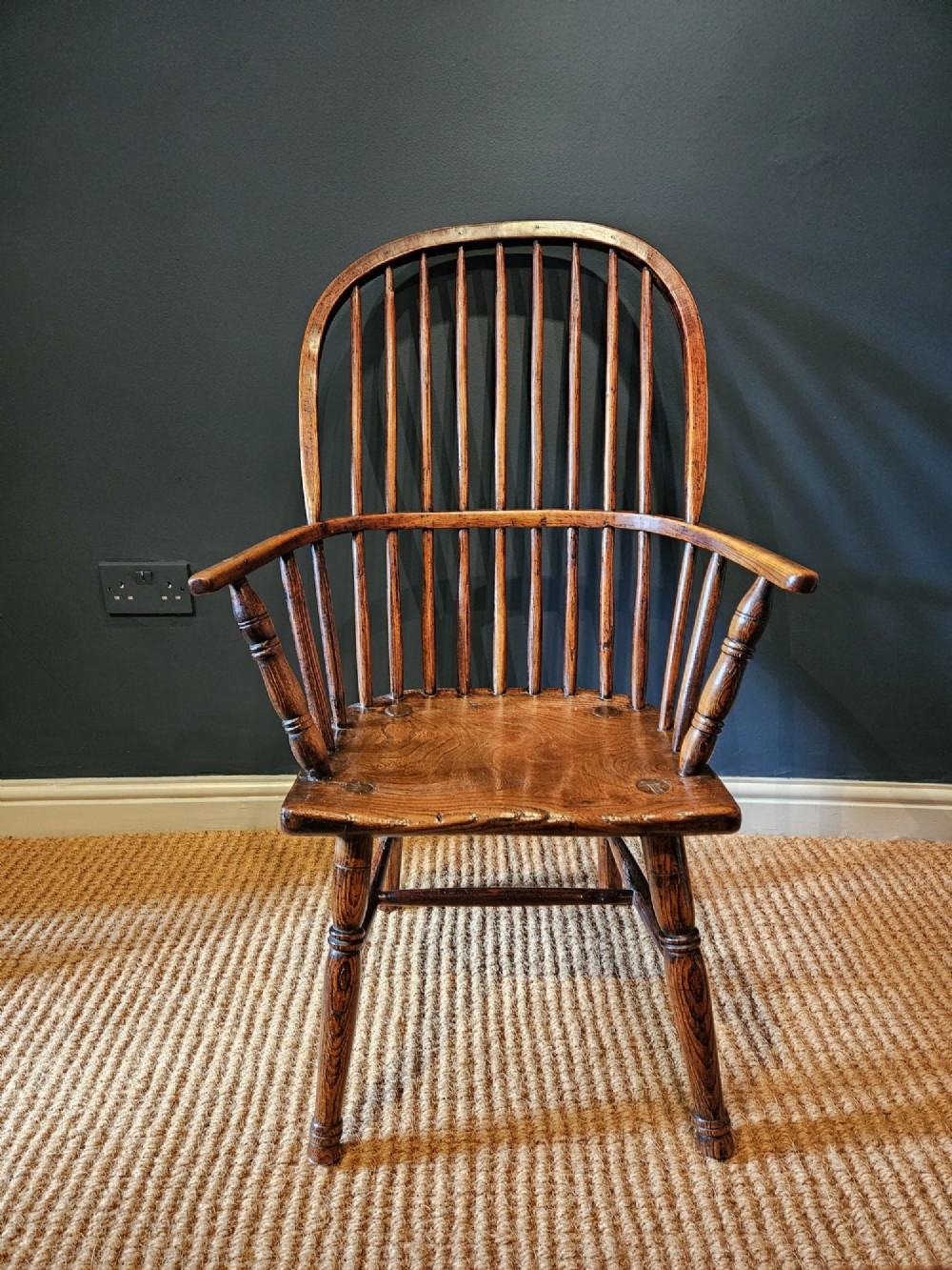 Primitive George III Elm West Country Windsor Chair