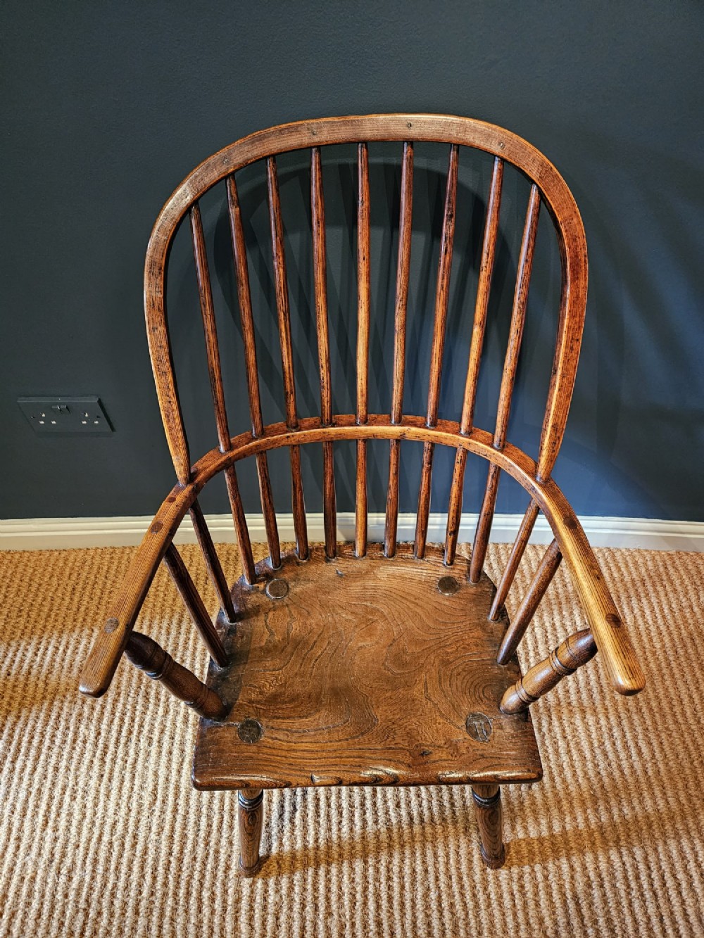 Primitive George III Elm West Country Windsor Chair View IV