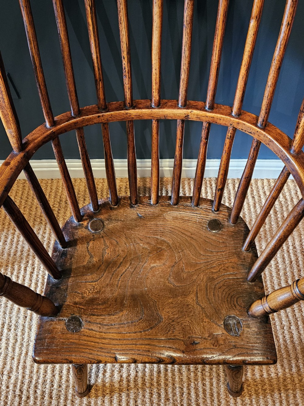 Primitive George III Elm West Country Windsor Chair View VII