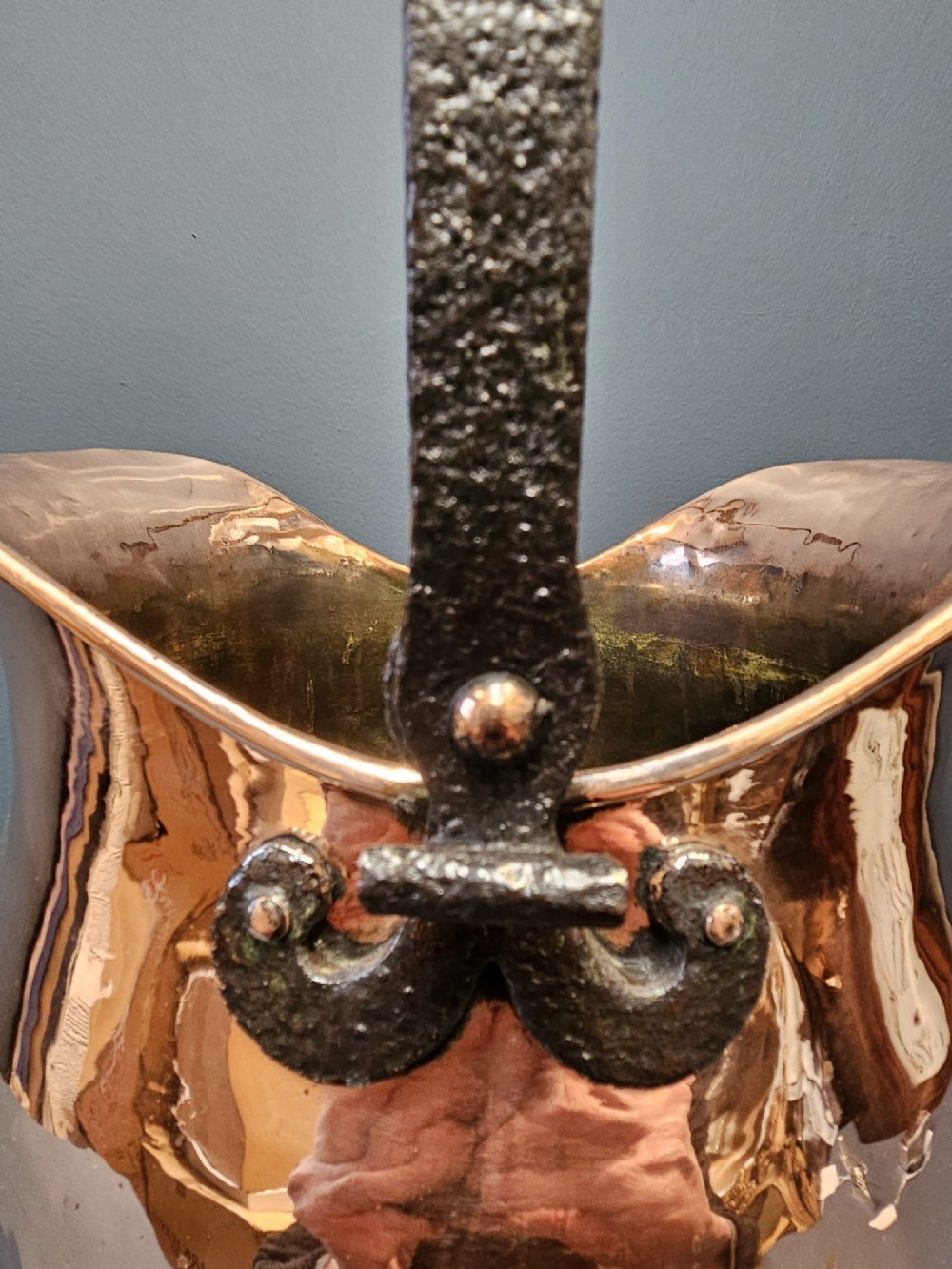 Arts and Crafts Copper and Wrought Iron Coal Scuttle View VI