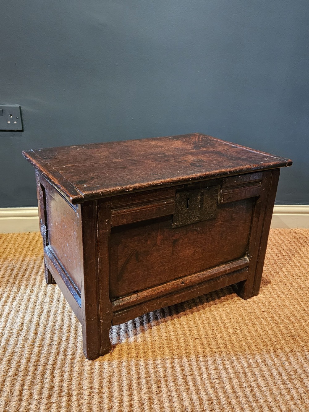 Charles I Period Oak Single Panel Coffer