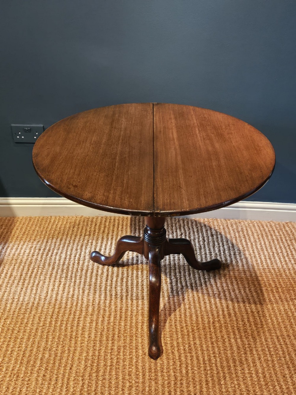 Georgian Mahogany Fold Over Top Tripod Table View V
