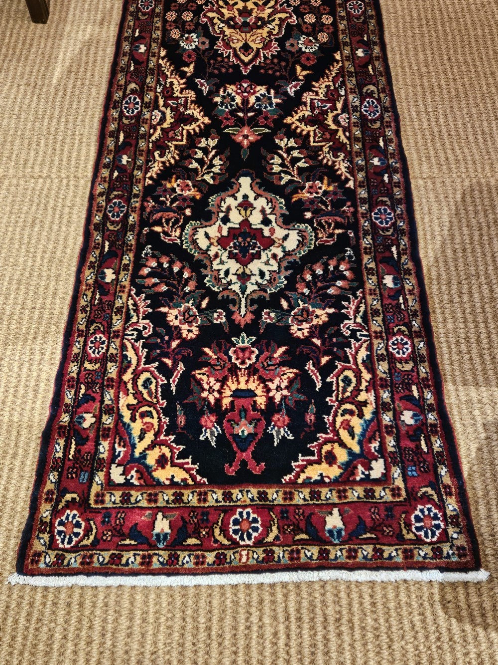 Superb 15' Pure Wool Runner Rug View VI