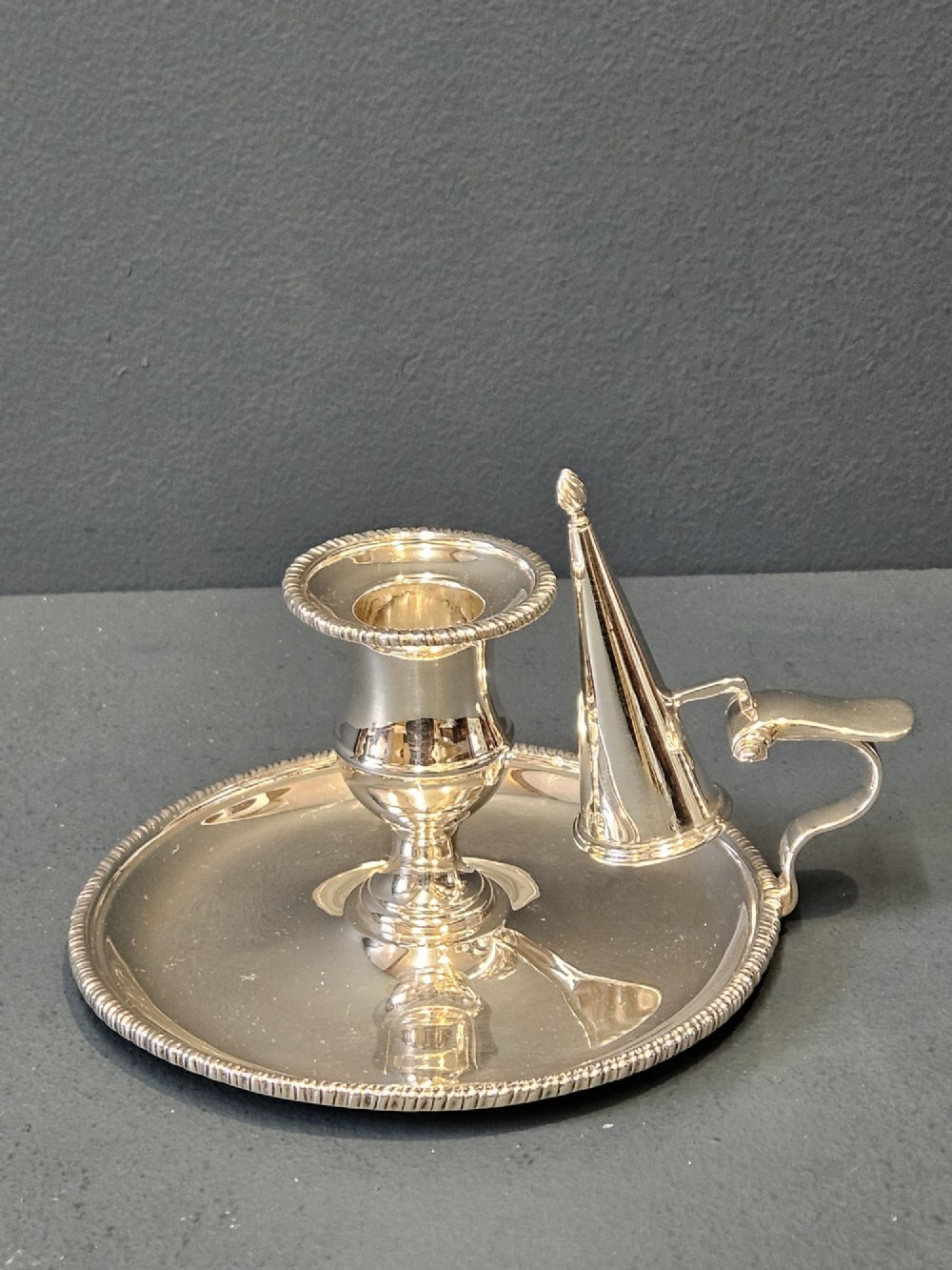 Victorian Silver Chamber Stick and Snuffer