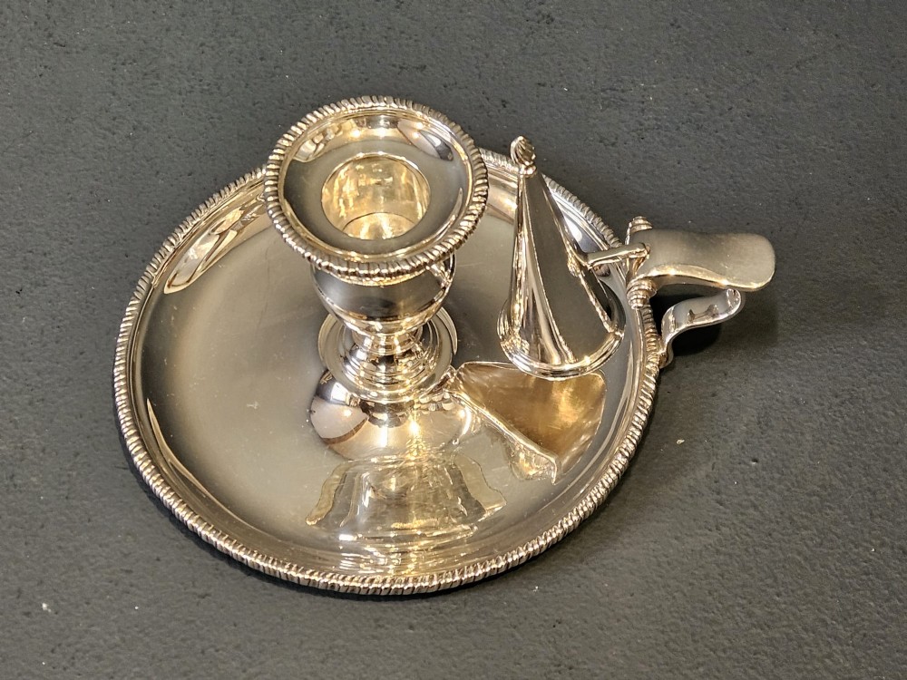 Victorian Silver Chamber Stick and Snuffer View III