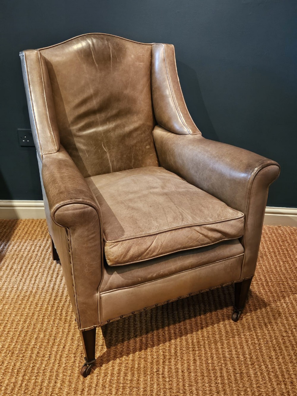 Edwardian Leather Armchair by Warings