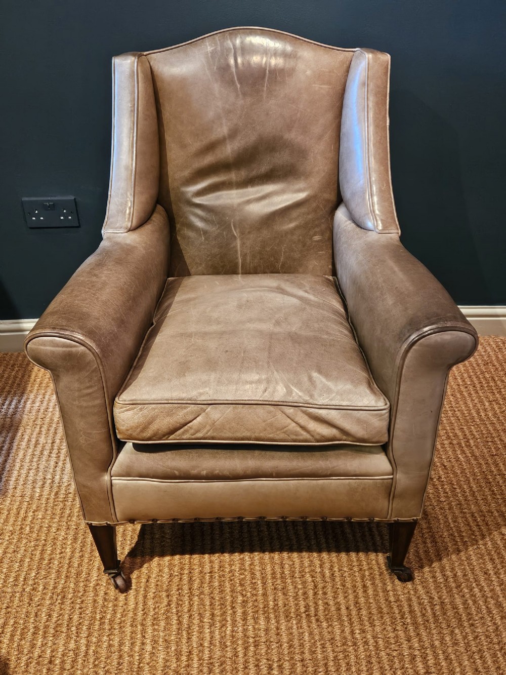 Edwardian Leather Armchair by Warings View III