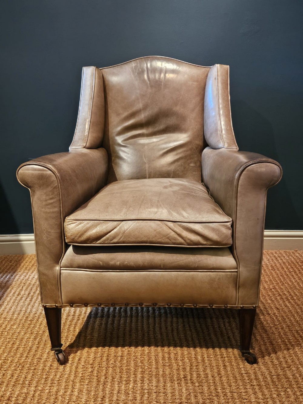 Edwardian Leather Armchair by Warings View IV