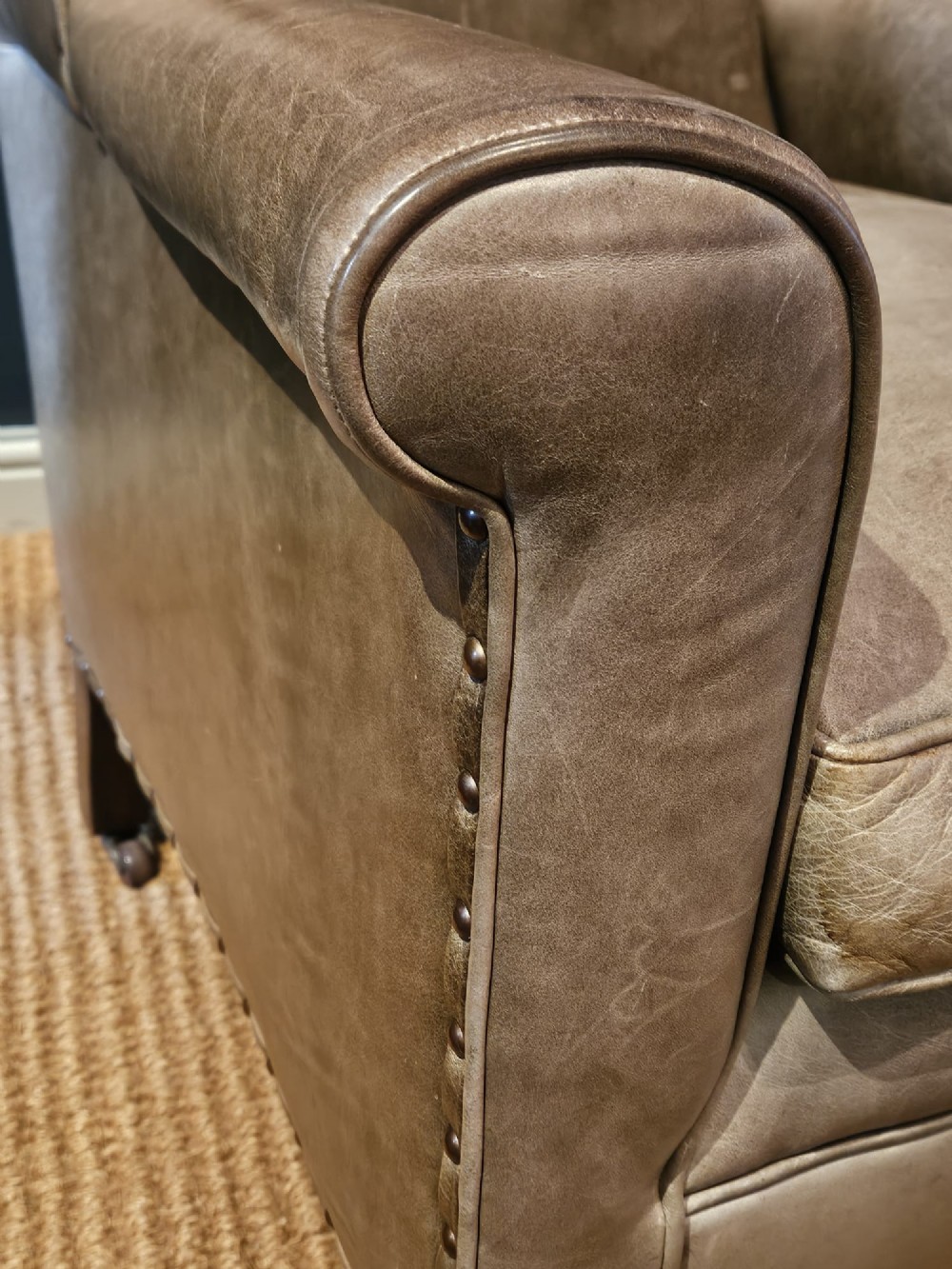 Edwardian Leather Armchair by Warings View IX