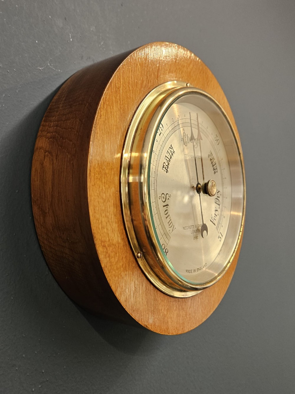 Victorian Negretti and Zambra Oak Cased Barometer View II
