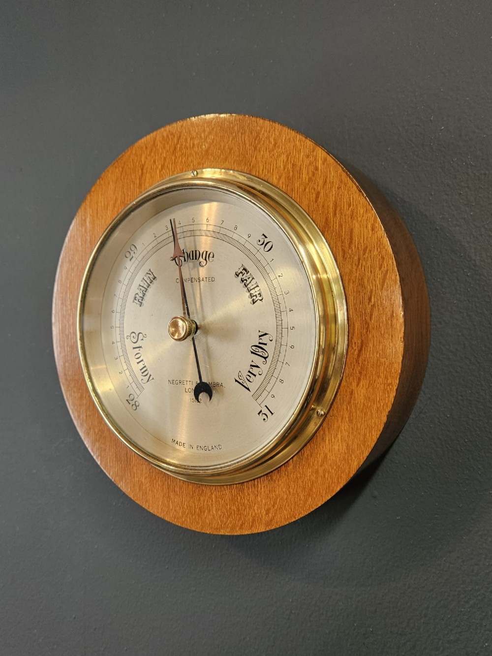 Victorian Negretti and Zambra Oak Cased Barometer View III
