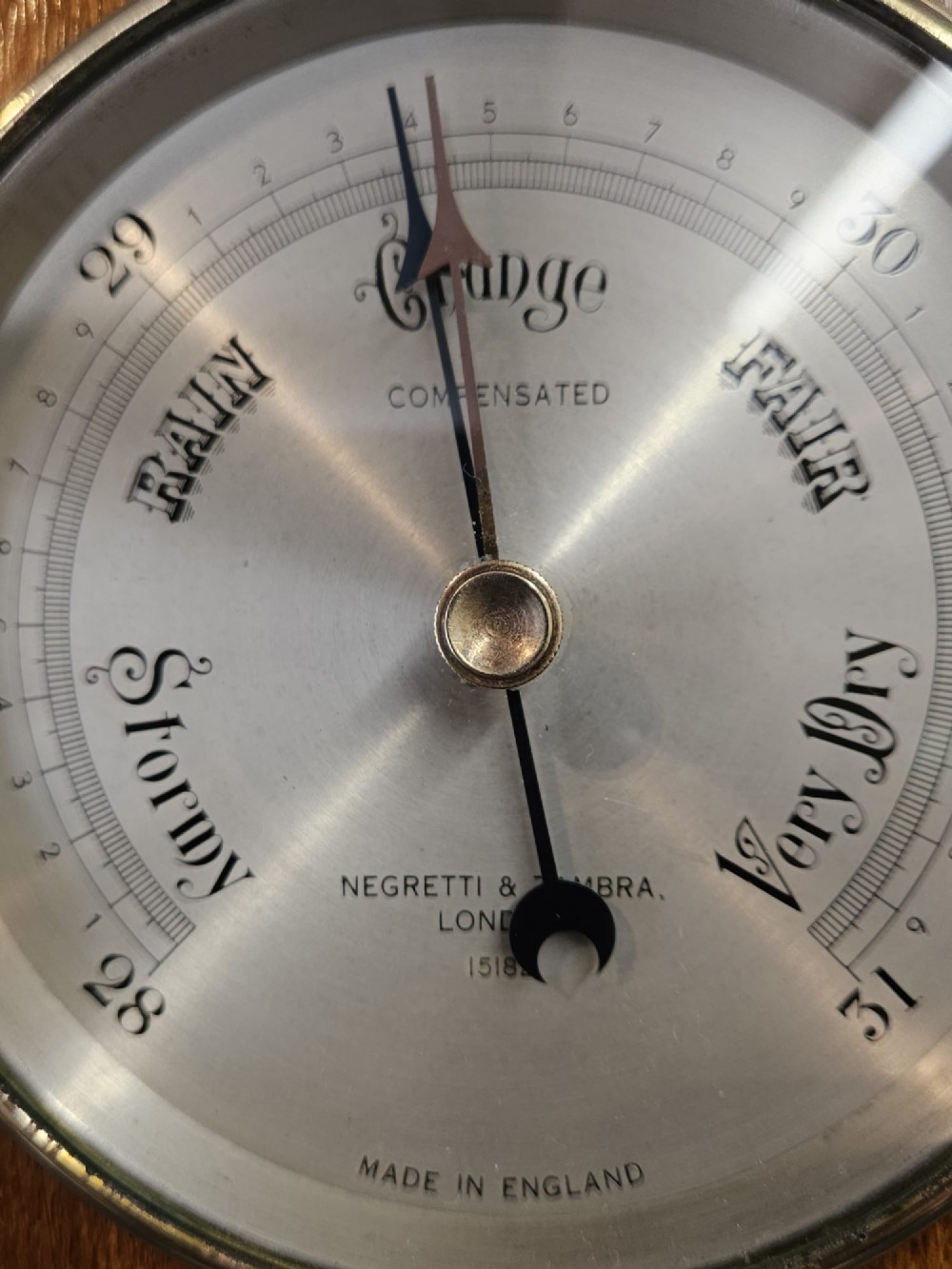 Victorian Negretti and Zambra Oak Cased Barometer View V