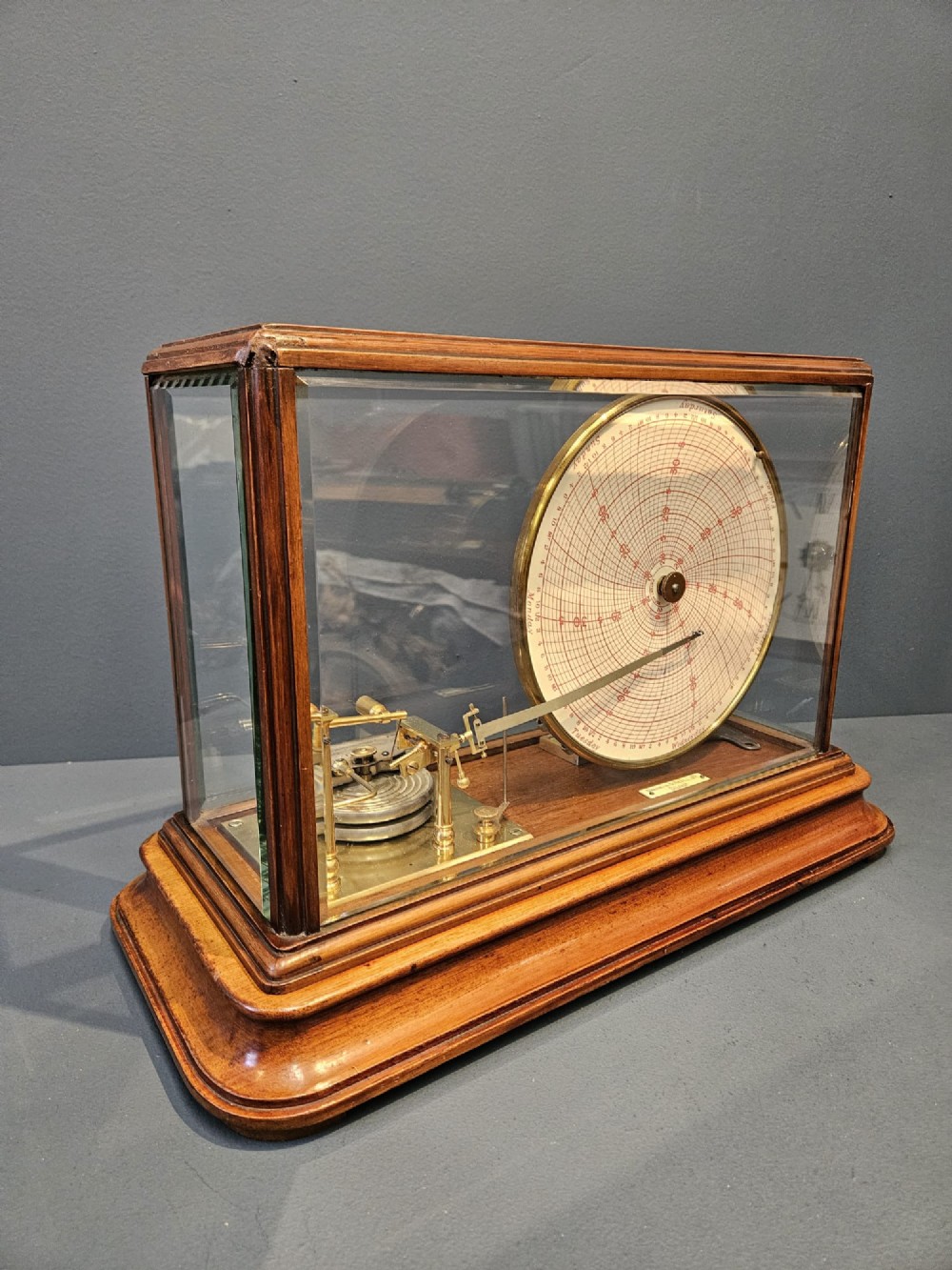 Rare Edwardian Large Disc Chart Barograph