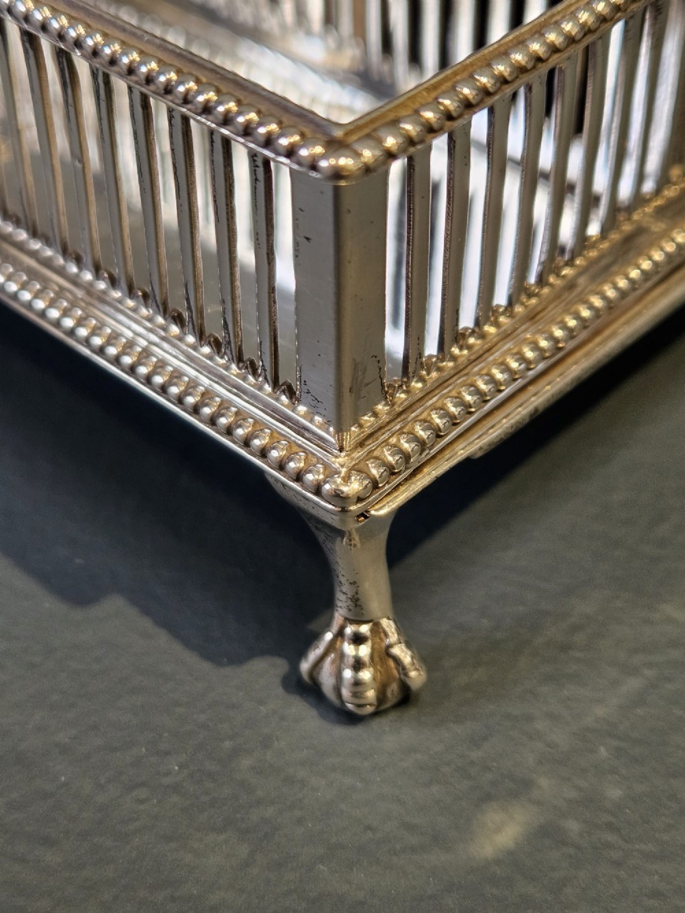George III Silver Desk Stand with Pounce Pots View IV