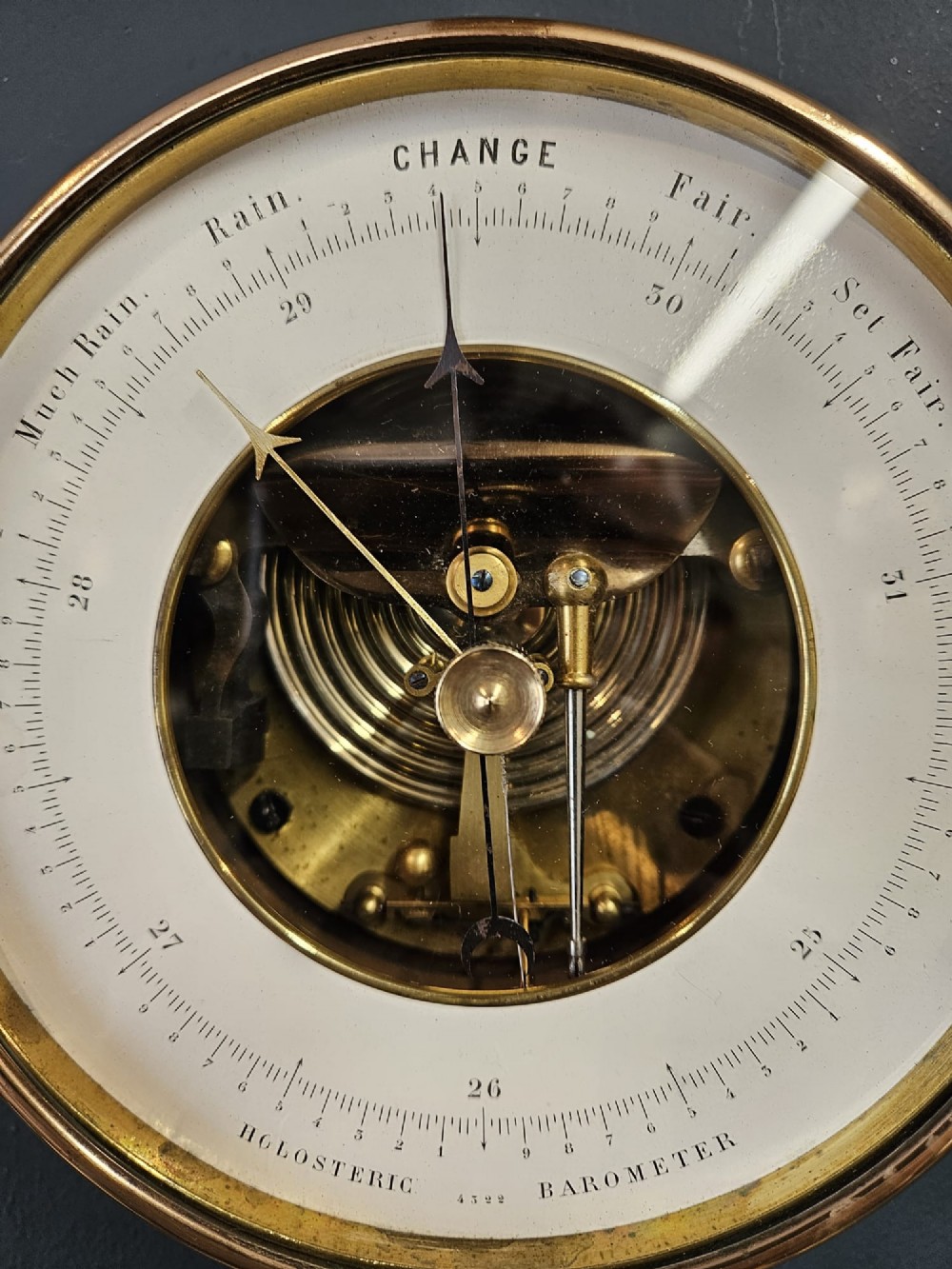 Large Victorian Skeletonised Marine Barometer View VI