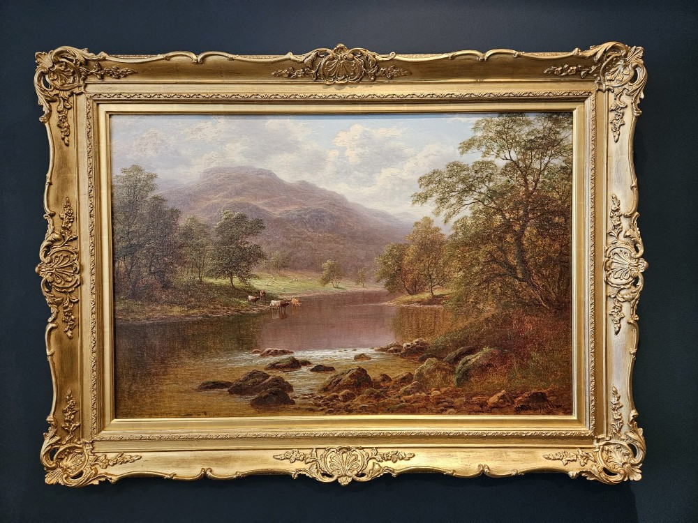 Large Oil on Canvas Painting 'On the Lledr' by William Mellor