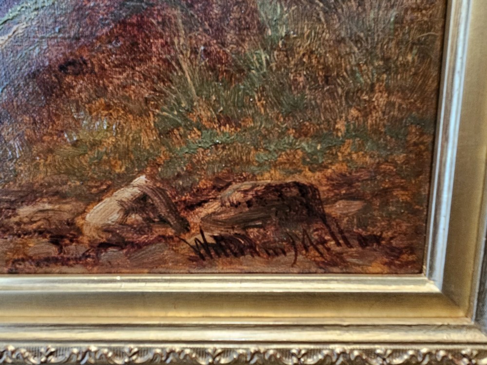 Large Oil on Canvas Painting 'On the Lledr' by William Mellor View III