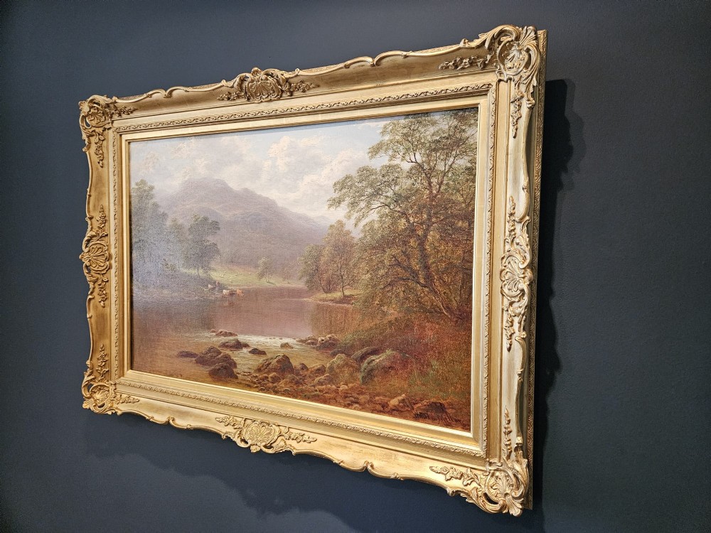 Large Oil on Canvas Painting 'On the Lledr' by William Mellor View V