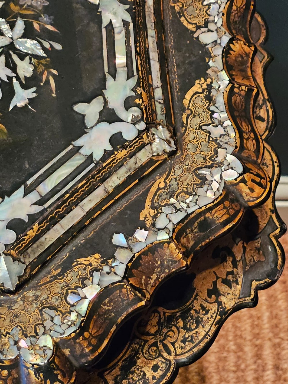 Superb Victorian Japanned Work Table View III