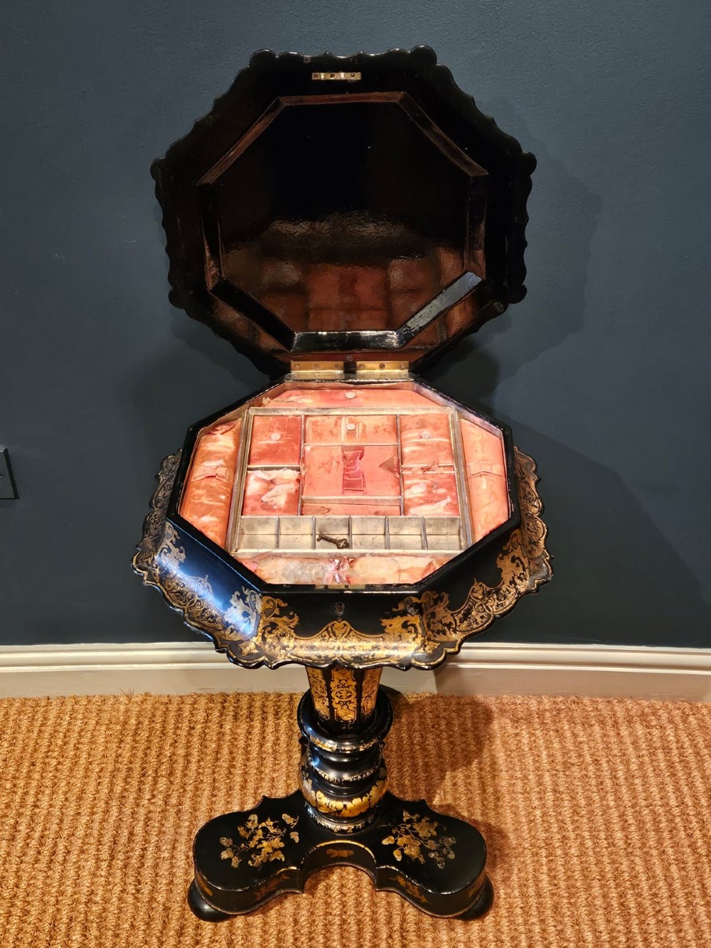 Superb Victorian Japanned Work Table View IV