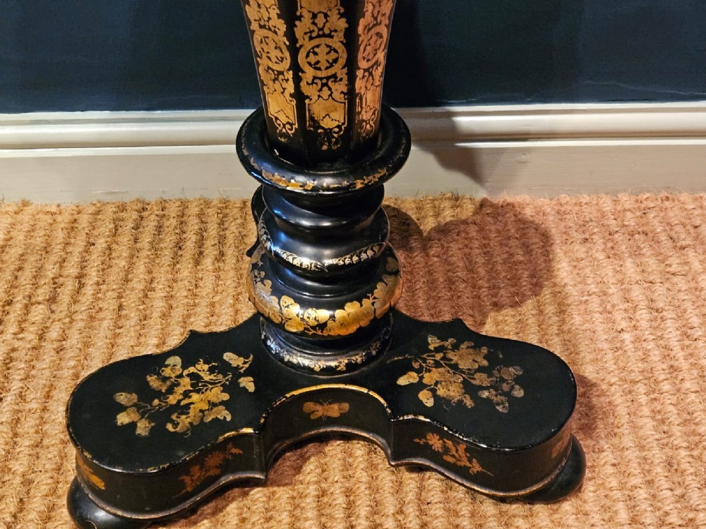 Superb Victorian Japanned Work Table View XI