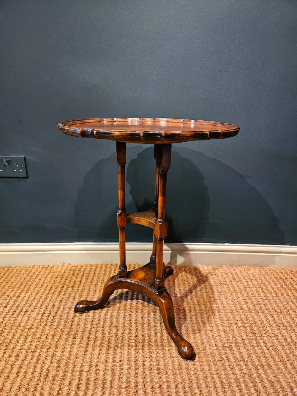 Edwardian Walnut Tripod Lamp Table View II