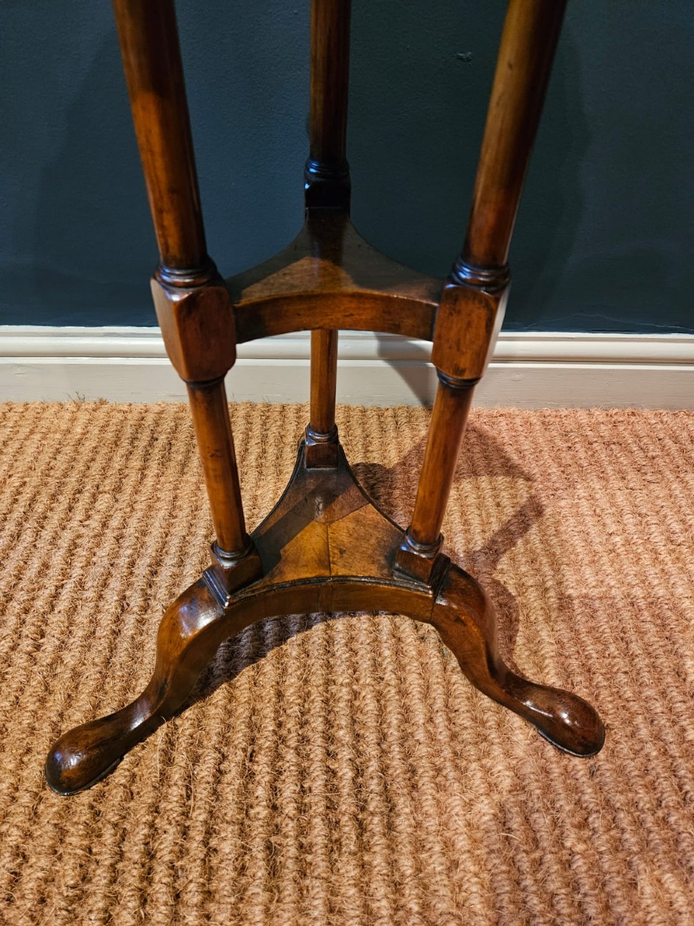 Edwardian Walnut Tripod Lamp Table View V