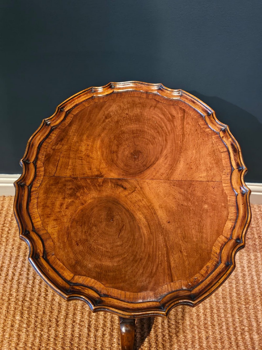 Edwardian Walnut Tripod Lamp Table View VI