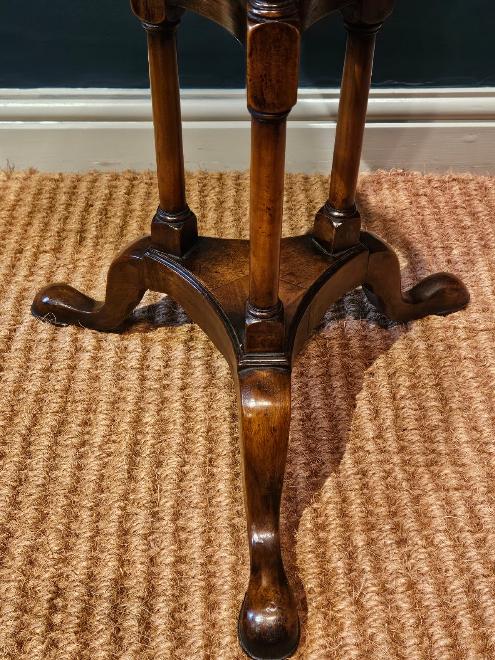 Edwardian Walnut Tripod Lamp Table View VIII