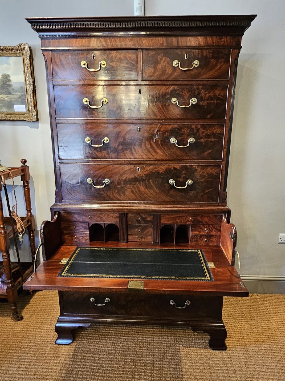 George III Mahogany Secretaire Chest on Chest View VI
