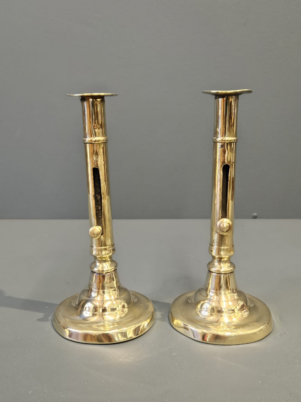 Pair of George III Brass Candlesticks