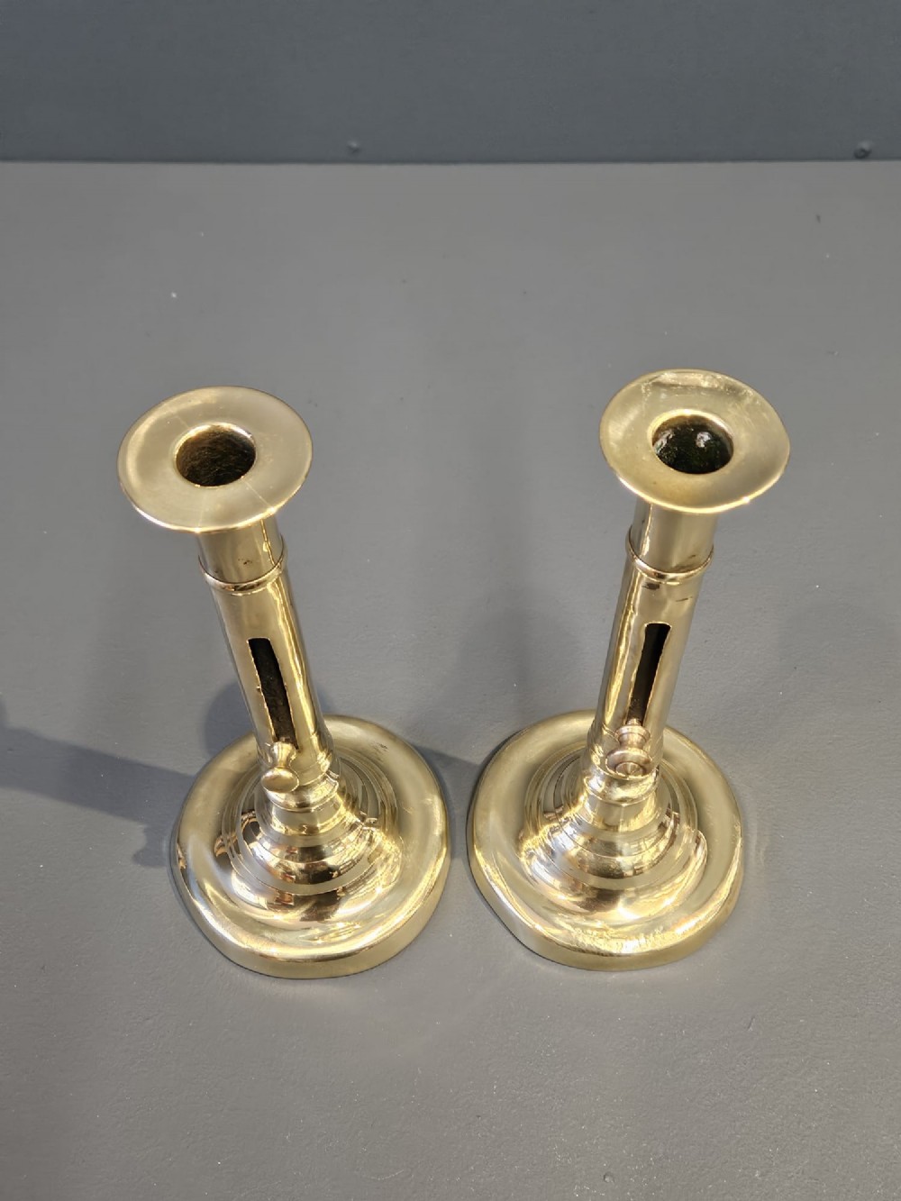 Pair of George III Brass Candlesticks View V