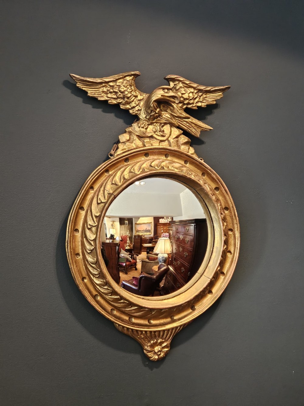 Victorian Gilt Framed Convex Mirror View II
