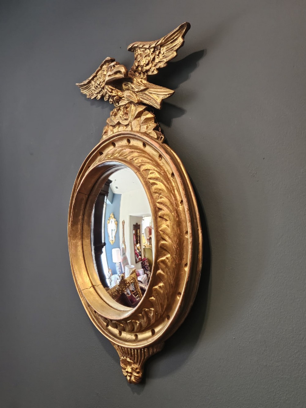 Victorian Gilt Framed Convex Mirror View III