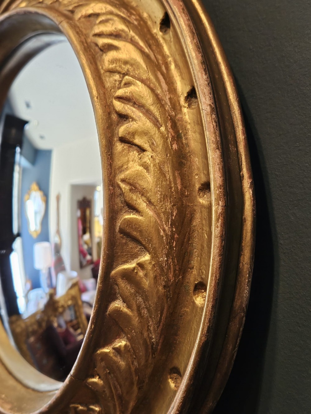 Victorian Gilt Framed Convex Mirror View IV