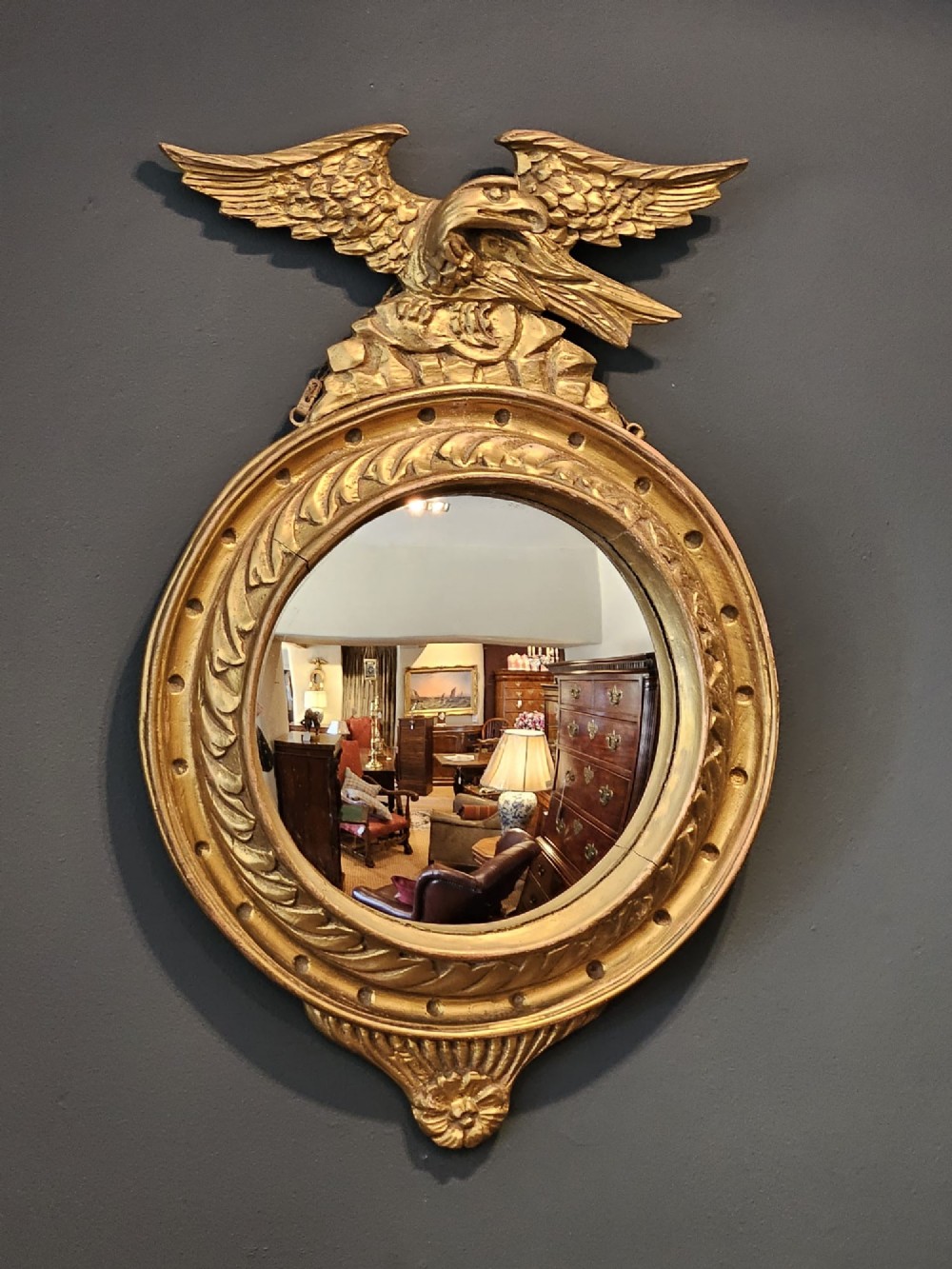 Victorian Gilt Framed Convex Mirror View V