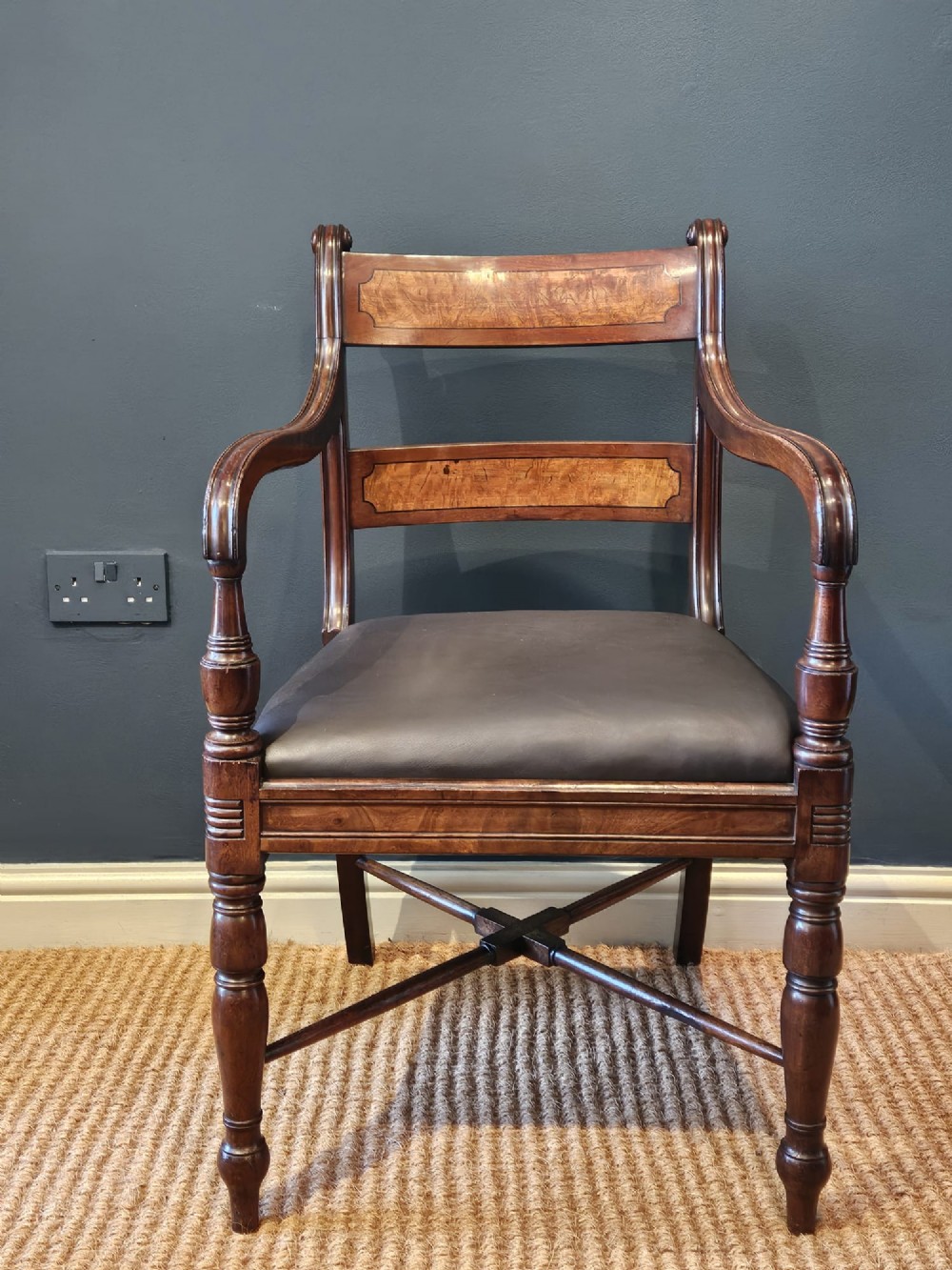 Regency Mahogany Desk Chair View II