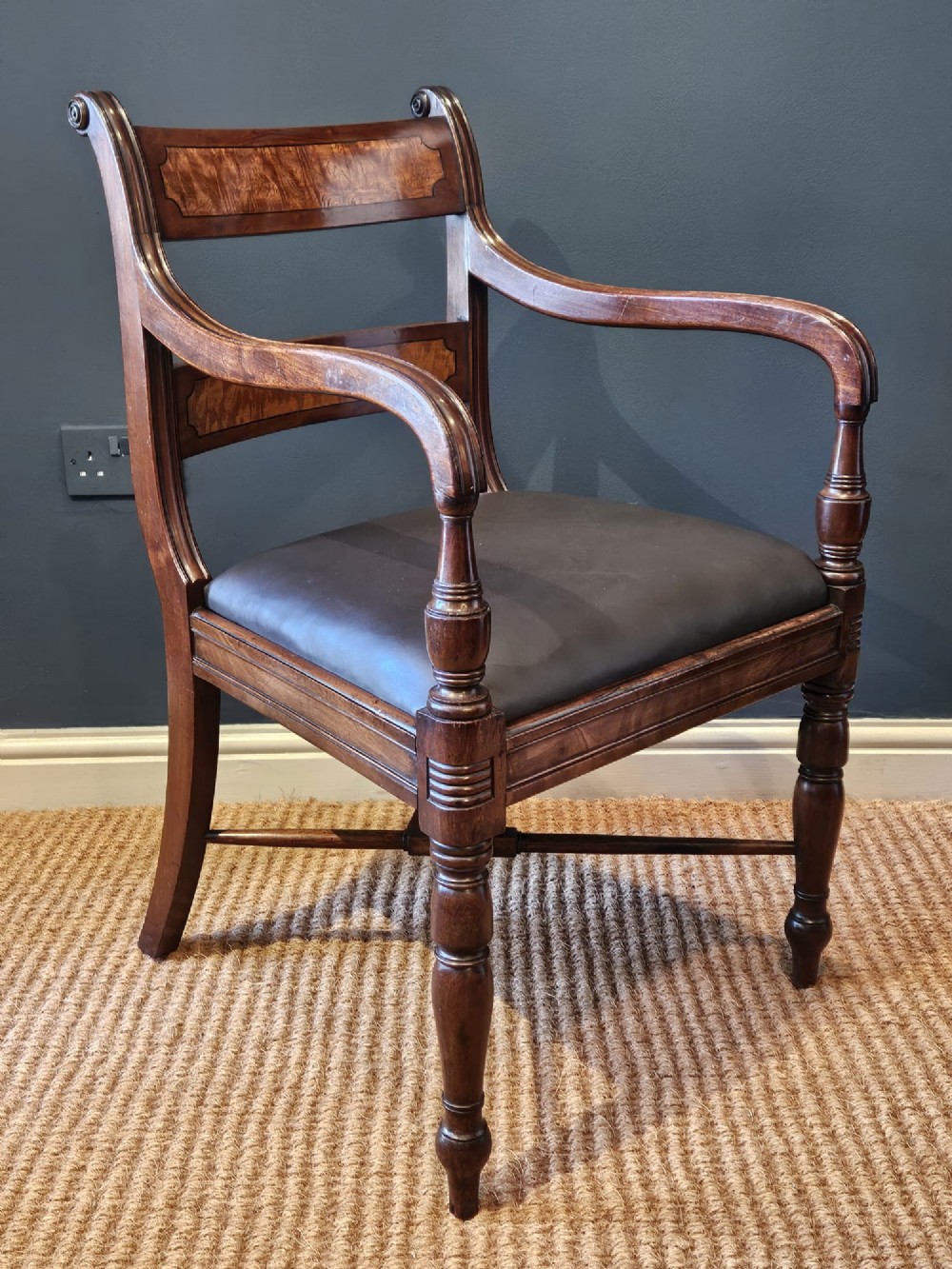 Regency Mahogany Desk Chair View III