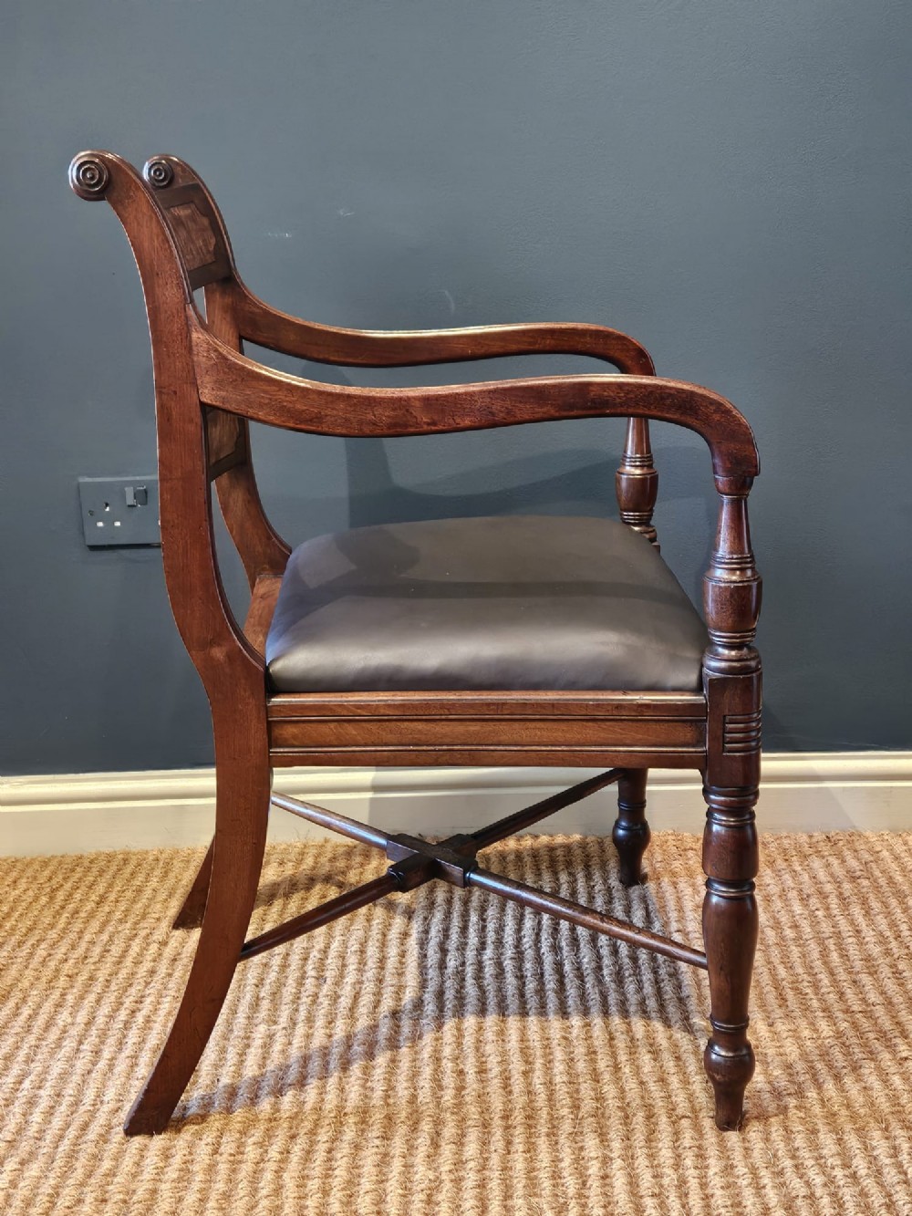 Regency Mahogany Desk Chair View IV