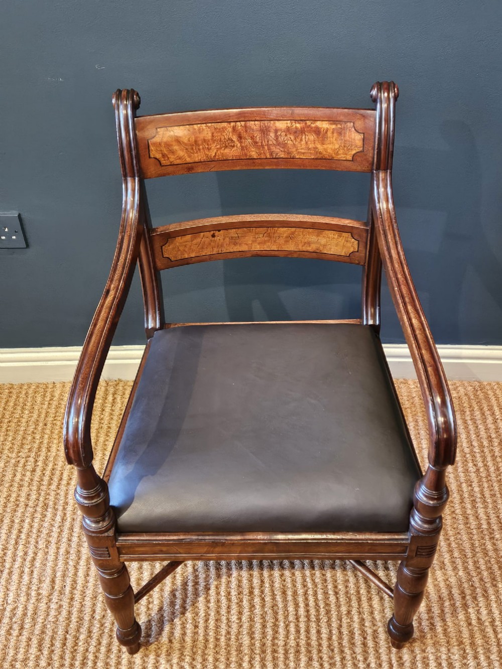 Regency Mahogany Desk Chair View V