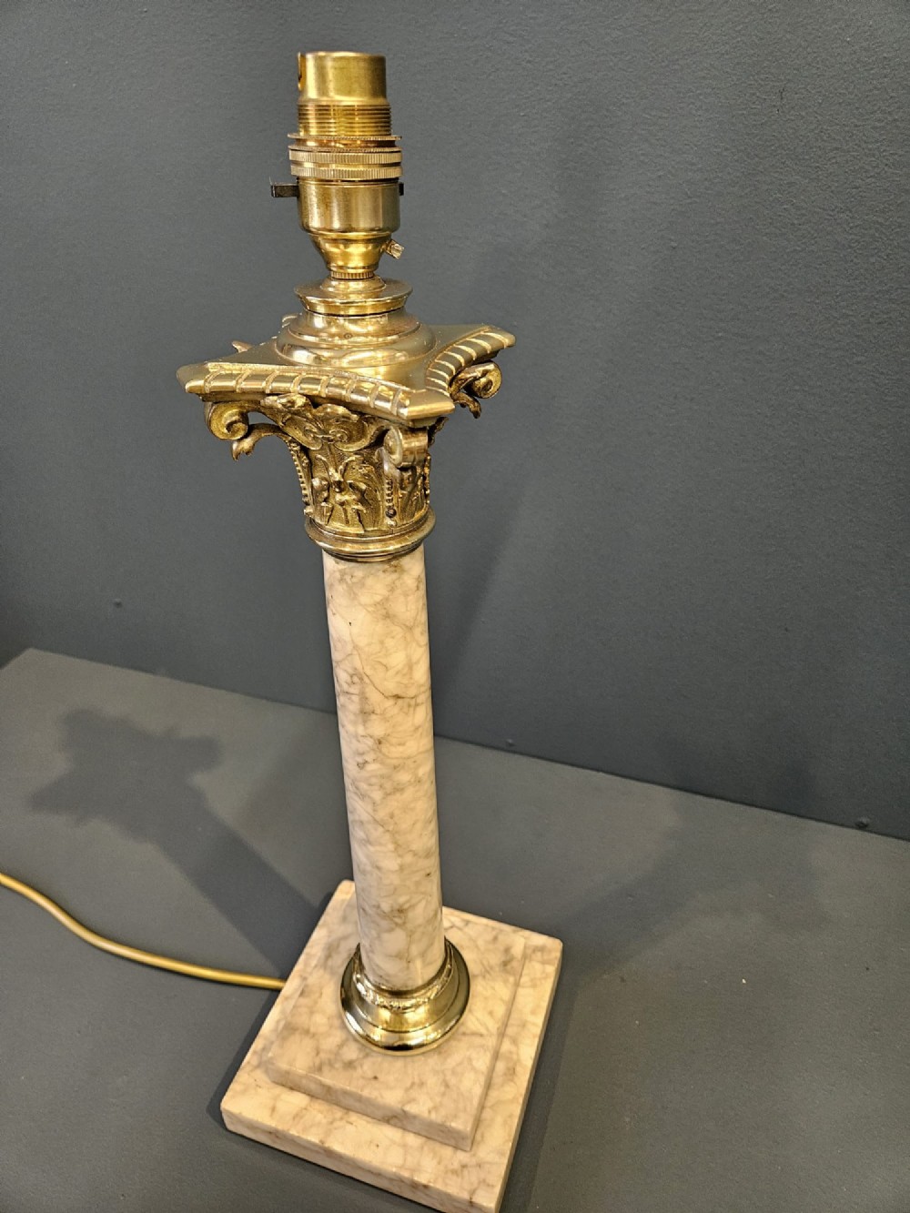 Pair of Late Victorian Marble Brass Mounted Table Lamps View VI